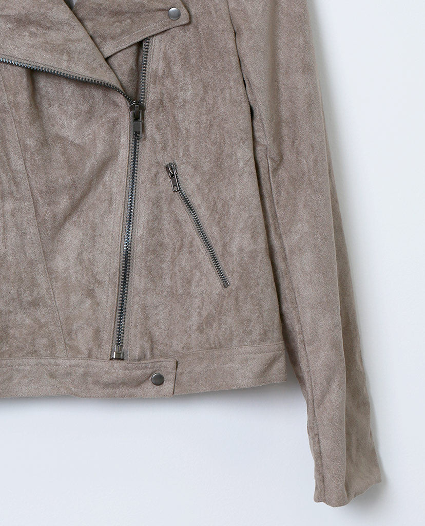 Suede With Love Moto Jacket - Beige - Piin | www.ShopPiin.com