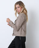 Suede With Love Moto Jacket - Beige - Piin | www.ShopPiin.com