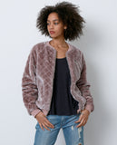 Tough Chick Faux Fur Bomber Jacket - Purple - Piin | www.ShopPiin.com