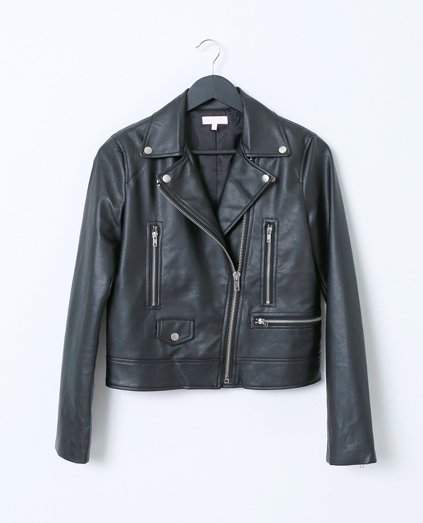 Taking Over Faux Leather Moto Jacket - Black - Piin | www.ShopPiin.com