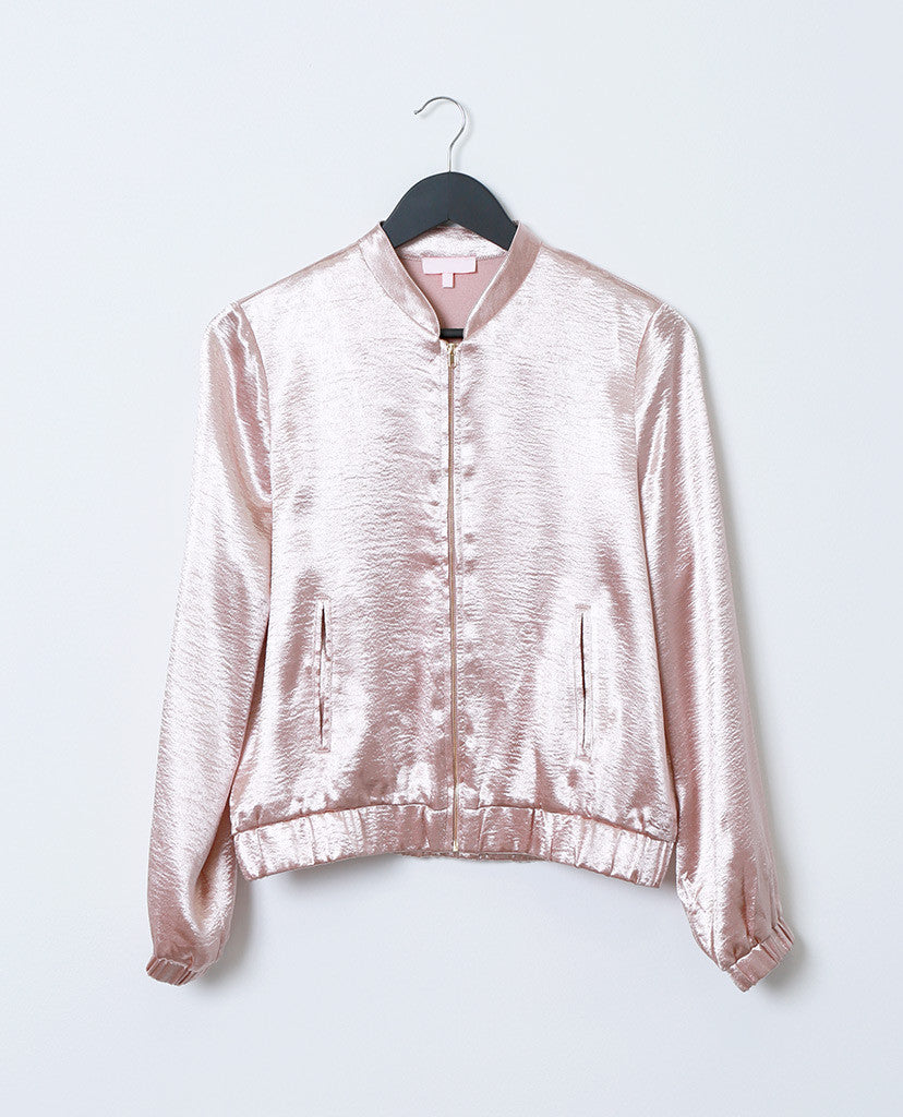 Pinky Promise Bomber Jacket - Blush - Piin | www.ShopPiin.com