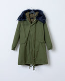 Toasty and Cute Anorak Coat - Olive/Royal - Piin | www.ShopPiin.com