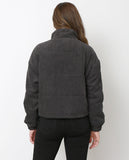 Hello Again Bomber Jacket - Charcoal Gray - Piin | ShopPiin.com