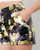 Spring Forwards Faux Leather Shorts - Purple Print - Piin | www.ShopPiin.com
