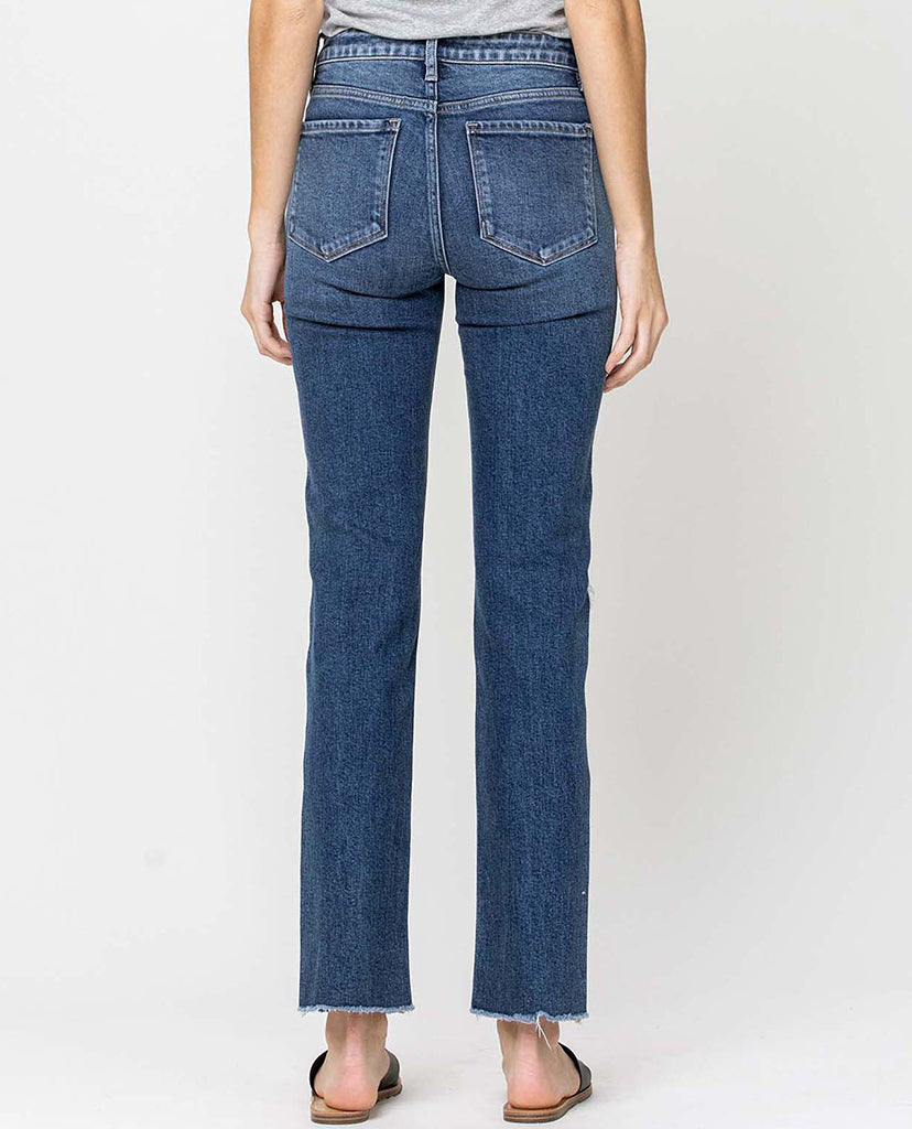 Carine Straight Jeans - Blue Denim