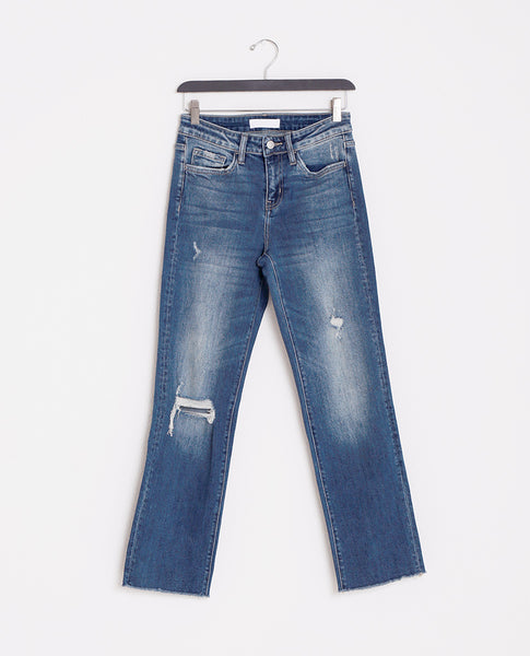 Carine Straight Jeans - Blue Denim