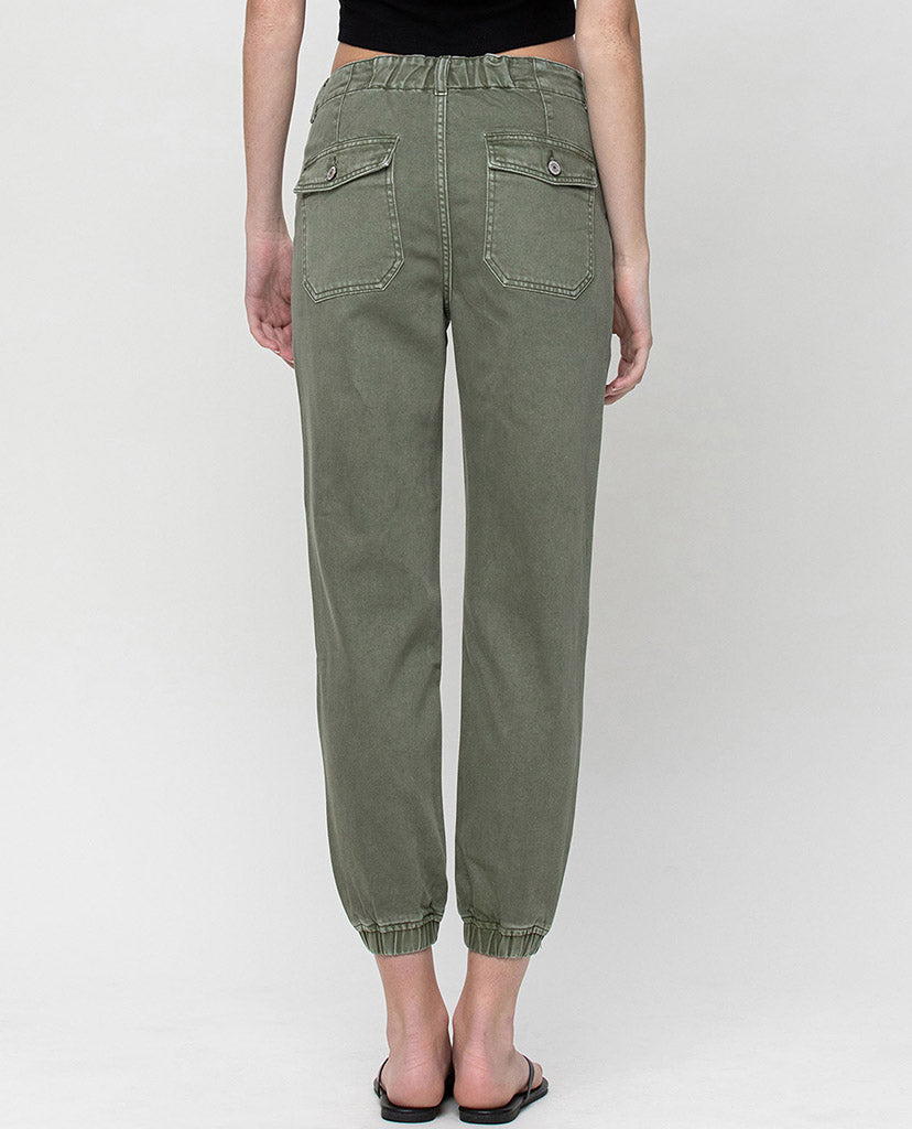 Ready For Denim Joggers - Olive Denim