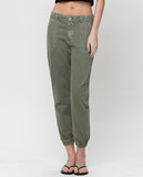 Ready For Denim Joggers - Olive Denim