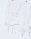 Spent Time White Denim Shorts - White Distressed - Piin | ShopPiin.com