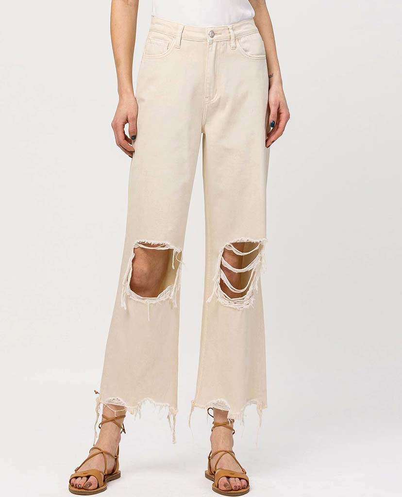 Music Festival Flare Jeans - Cream