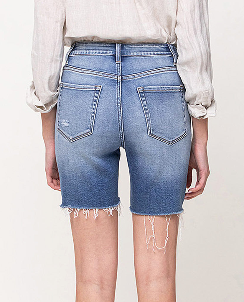 Kara Denim Shorts - Distressed Blue