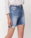 Kara Denim Shorts - Distressed Blue