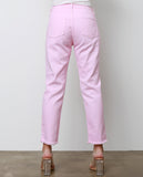 Pinky Promise Boyfriend Denim Jeans - Pink Dyed