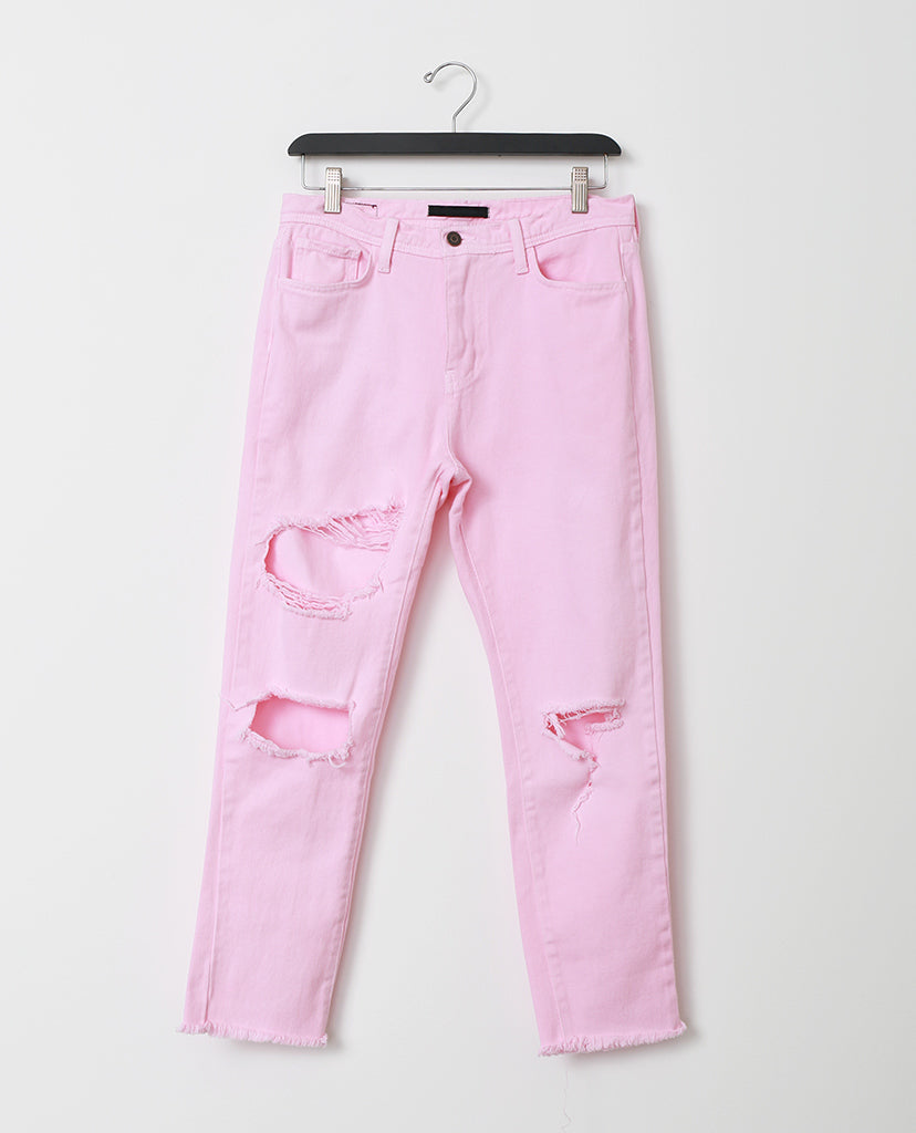 Pinky Promise Boyfriend Denim Jeans - Pink Dyed