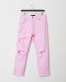 Pinky Promise Boyfriend Denim Jeans - Pink Dyed