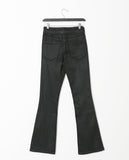 Showcase Coated Black Flare Jeans