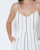 Close Up Striped Jumpsuit - Ivory/Navy - Piin | ShopPiin.com