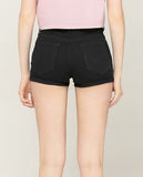 Greta Black Denim Rolled UP Shorts