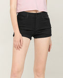 Greta Black Denim Rolled UP Shorts