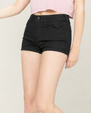 Greta Black Denim Rolled UP Shorts