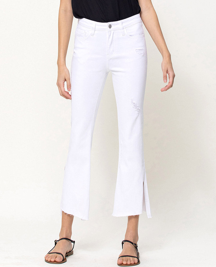 Hello Weekend White Denim Flare Jeans