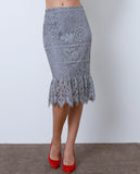 Lovely Vibes Lace Skirt - Gray - Piin | www.ShopPiin.com