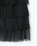 Go With The Flow Midi Skirt - Black Ruffle - Piin | ShopPiin.com