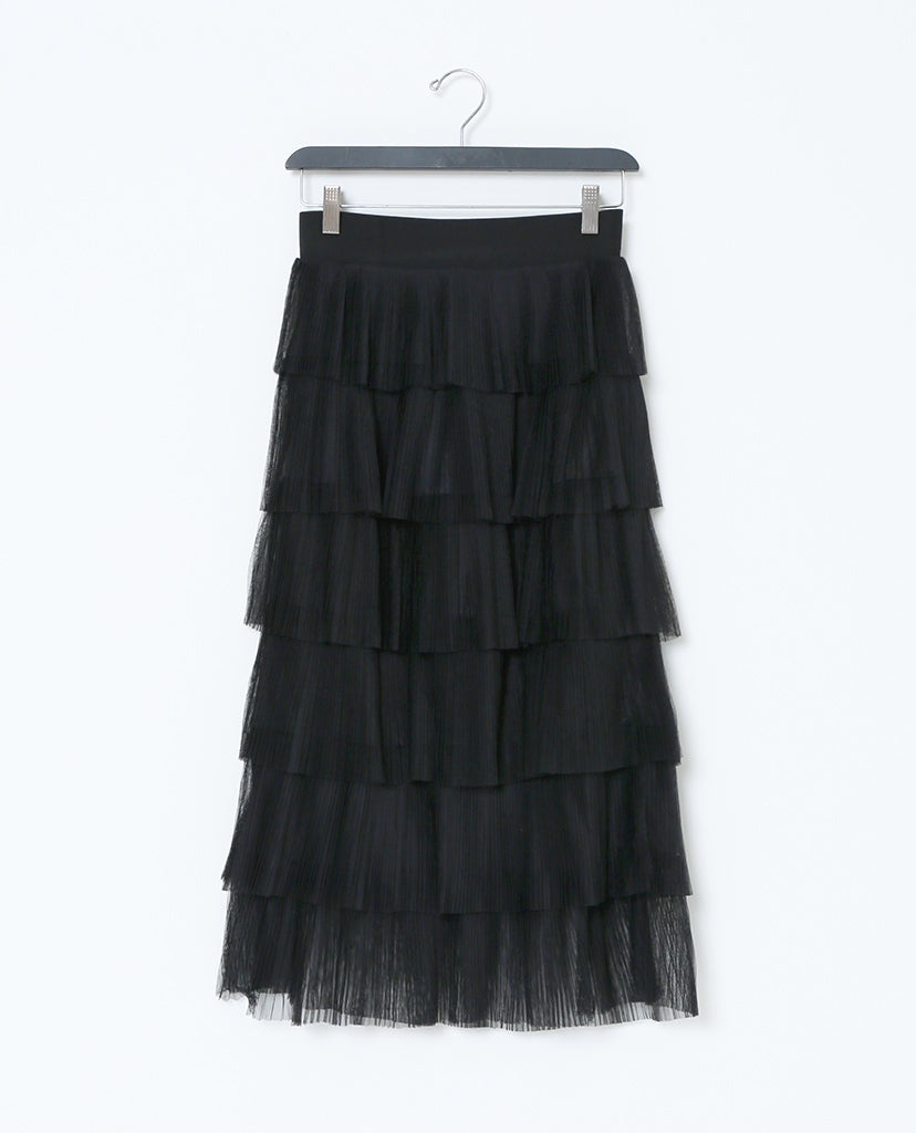 Go With The Flow Midi Skirt - Black Ruffle - Piin | ShopPiin.com