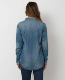 Right Time Denim Chambray Shirt - Blue - Piin | www.ShopPiin.com