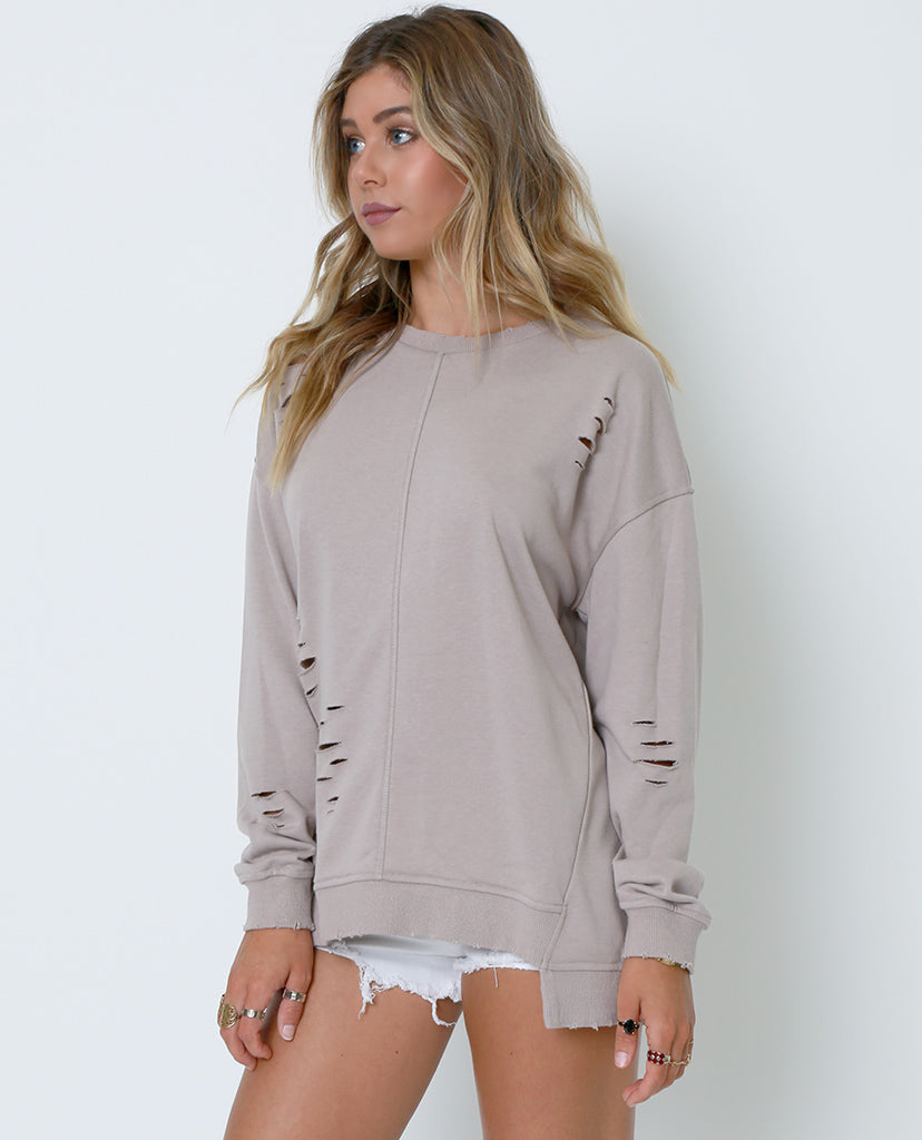 Now And Then Sweatshirt - Taupe - Piin | ShopPiin.com