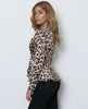 Carmen Leopard Print Blouse - Black/Brown - Piin | ShopPiin.com