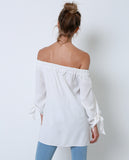 Have In Common Off-Shoulder Tunic Top - White - Piin | www.ShopPiin.com