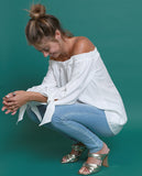 Have In Common Off-Shoulder Tunic Top - White - Piin | www.ShopPiin.com