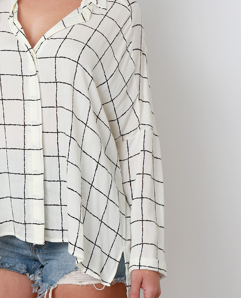 Game Of Rules Grid Shirt - Ivory - Piin | www.ShopPiin.com