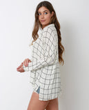 Game Of Rules Grid Shirt - Ivory - Piin | www.ShopPiin.com