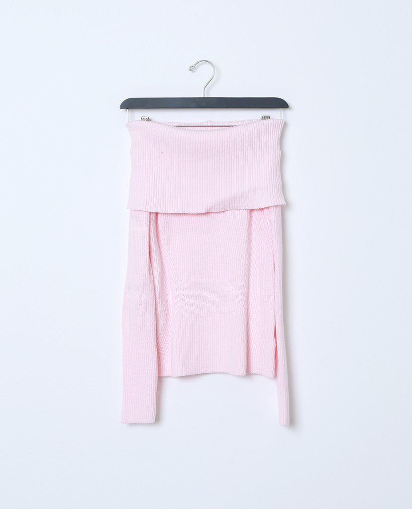 Regret Nothing Off-Shoulder Sweater Top - Pink – Piin