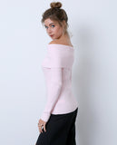 Regret Nothing Off-Shoulder Sweater Top - Pink - Piin | www.ShopPiin.com