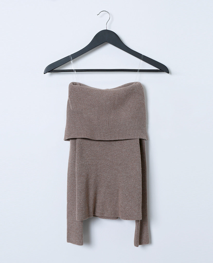 Regret Nothing Off-Shoulder Sweater Top - Brown - Piin | www.ShopPiin.com