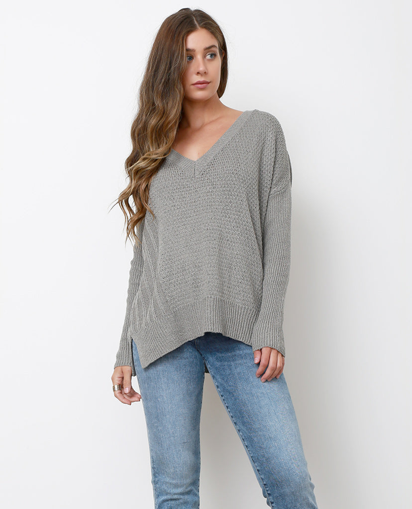 Always and Forever Sweater Top - Gray - Piin | www.ShopPiin.com