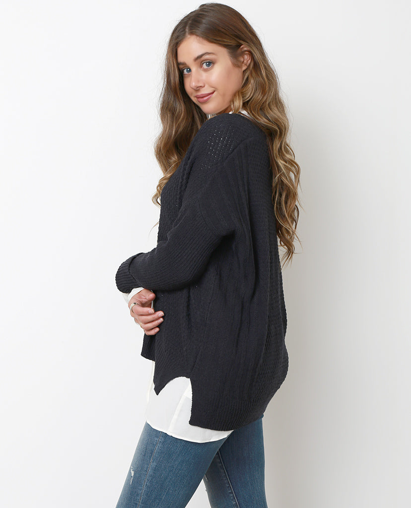 Always and Forever Sweater Top - Navy - Piin | www.ShopPiin.com