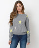 Lucky Star Sweater Top - Heather Gray - Piin | ShopPiin.com
